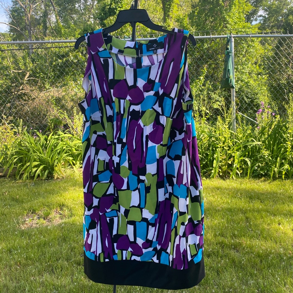 Ronni Nicole Geometric Print Sheath Dress Sz 16W